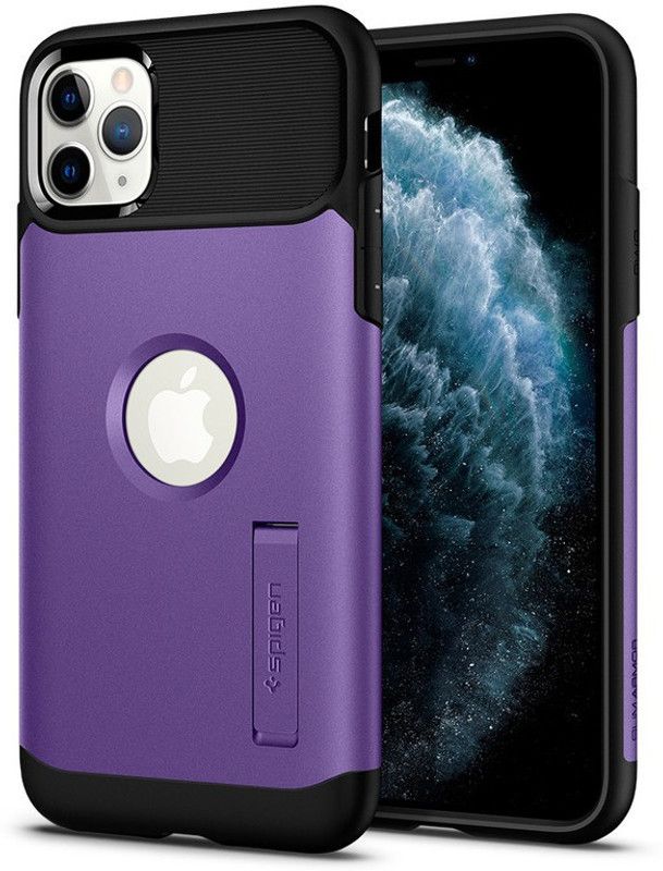 Spigen Slim Armor Back Cover for APPLE iPhone 11 Pro Max  (Purple, Shock Proof, Pack of: 1)