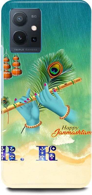play fast Back Cover for Vivo T1 5G, V2141 KRISHAN, KRISHNA, KANHAIYA, FLUTE  (Green, Hard Case, Pack of: 1)