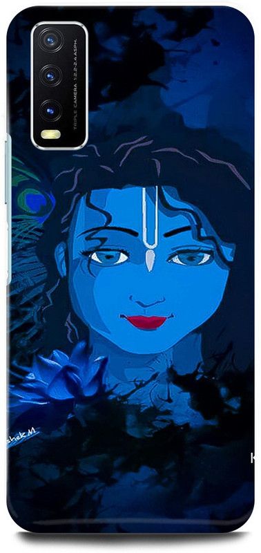 play fast Back Cover for Vivo Y20i, V2027 KRISHNA, KRISHAN, JI, KANHAIYA, KANHA  (Blue, Hard Case, Pack of: 1)