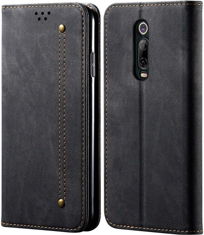 Bepak Wallet Case Cover for Mi K20  (Black, Magnetic Case, Pack of: 1)