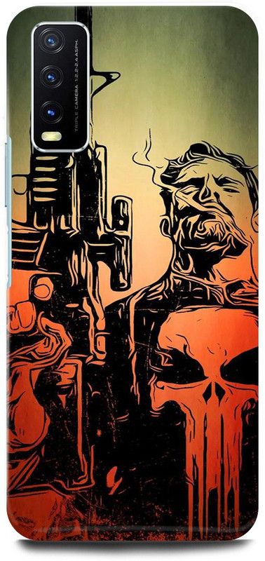 play fast Back Cover for Vivo Y12s, V2033 THE, PUNISHER, WEB, SERIES, GUN  (Red, Hard Case, Pack of: 1)