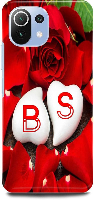 JUGGA Back Cover for Xiaomi 11Lite NE, B LOVES S NAME,B NAME, S LETTER, ALPHABET,B LOVE S NAME  (Red, Hard Case, Pack of: 1)