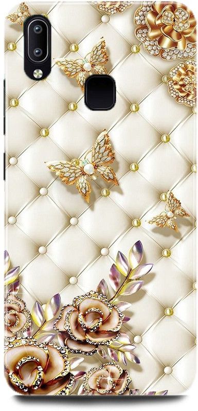 MP ARIES MOBILE COVER Back Cover for Vivo Y91  (White, Gold, Hard Case, Pack of: 1)