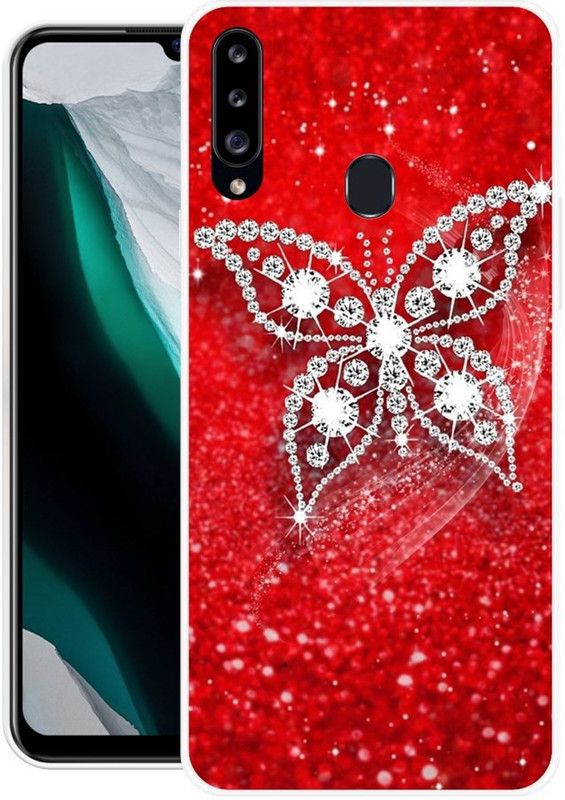 KLC Back Cover for Samsung Galaxy A20s, Samsung A20s  (Red, White, Grip Case, Silicon)