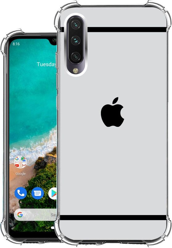 Snazzy Back Cover for Mi A3  (Silver, Shock Proof, Silicon)