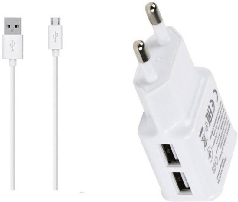 Sofix NA 2.1 A Multiport Mobile Dual Port Charger with Detachable Cable  (White, Cable Included)