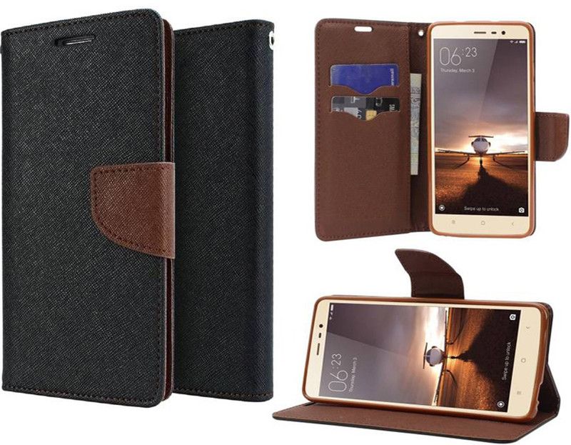 PerfectBuy Flip Cover for Vivo Y97  (Brown, Black, Pack of: 1)