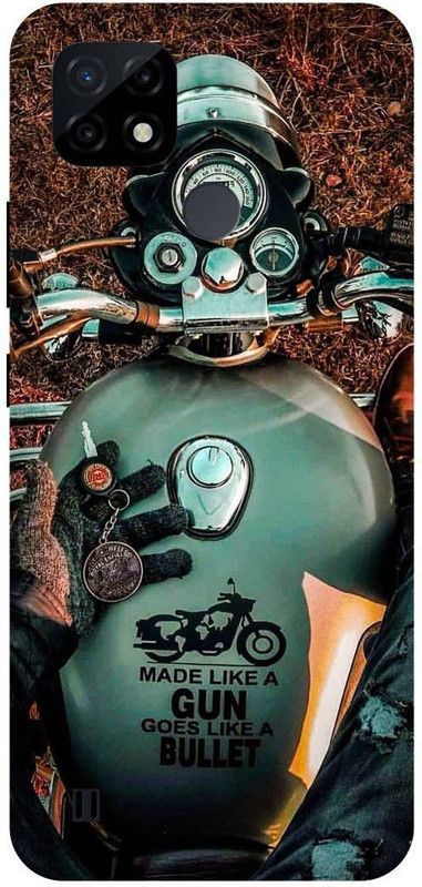 MS STYLISH Back Cover for realme C21, RMX3201, ROYAL, ENFIELD, SPORTS, BIKE, LOVER  (Silver, Hard Case, Pack of: 1)