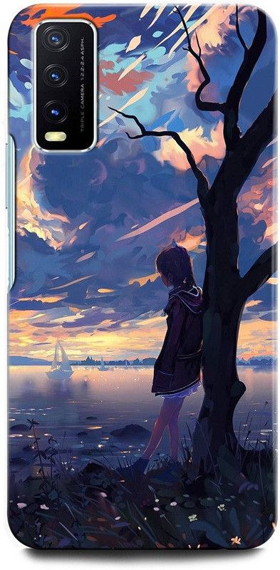 GRAFIQE Back Cover for Vivo Y20 V2029 ANIME GIRL, NIGHT SKY, NATURE, LOVE, ALONE GIRL  (Multicolor, Shock Proof, Pack of: 1)