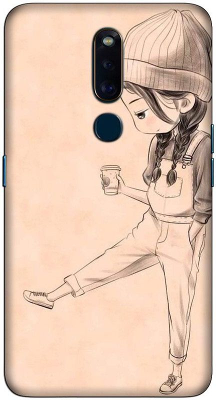 CROKIAN Back Cover for Oppo F11 Pro Cute girl Back Cover  (Multicolor, Hard Case, Pack of: 1)