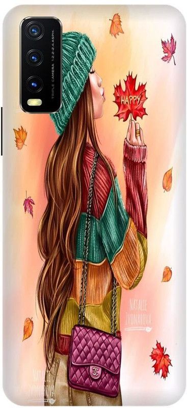 AONLINEM Back Cover for Vivo Y20, Y20i, Y12S, V2029, CUTE GIRL,ANGEL PRINTED BACK COVER  (Multicolor, Hard Case, Pack of: 1)