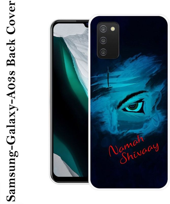 SHIVKUDI Back Cover for Samsung Galaxy A03s  (Black, Blue, Hard Case, Silicon)