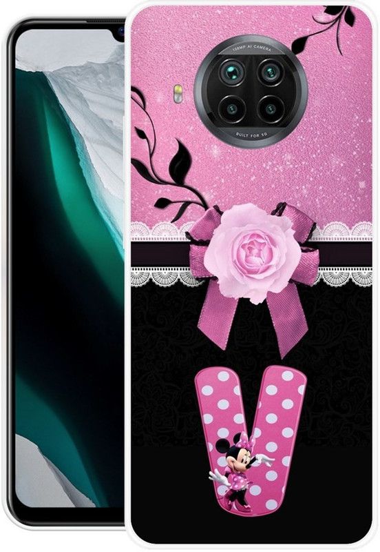 DESILOVE Back Cover for Mi 10i  (Pink, Black, Grip Case, Silicon, Pack of: 1)