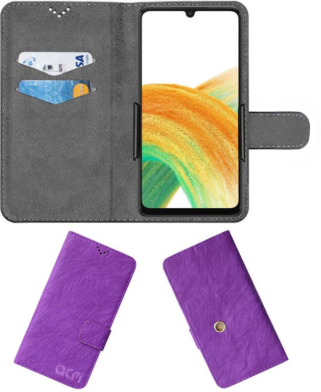 ACM Flip Cover for Samsung Galaxy A33  (Purple, Cases with Holder, Pack of: 1)
