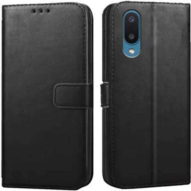 Casely Flip Cover for Samsung Galaxy M02 Flip Cover Leather Magnetic Flip Wallet Case Cover  (Black, Dual Protection, Pack of: 1)