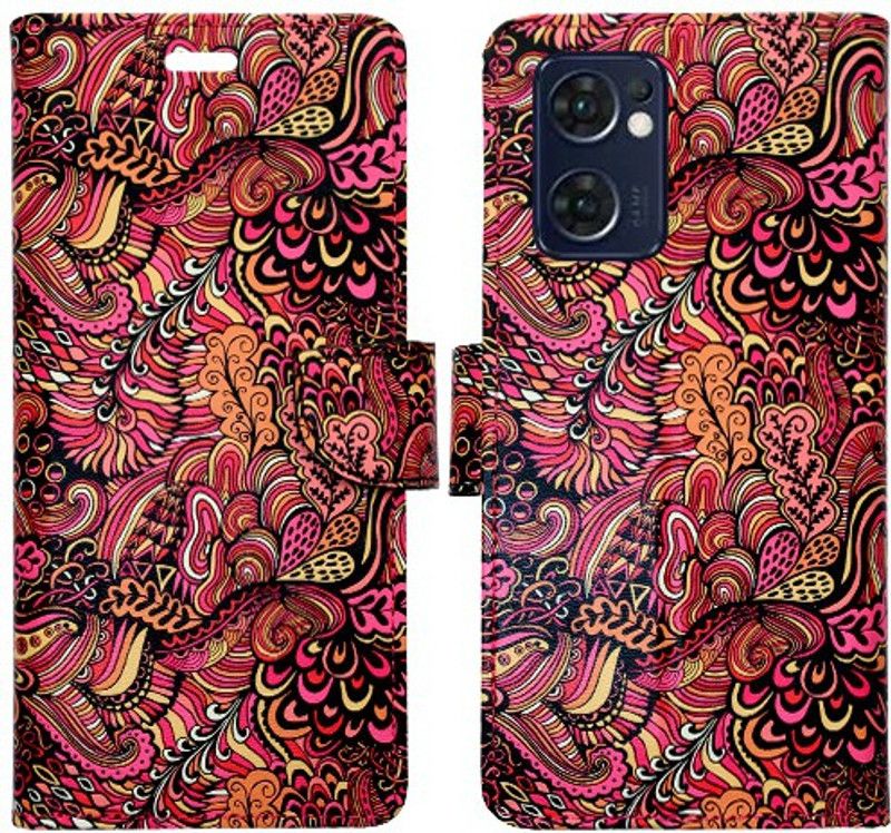 Realgo Flip Cover for Oppo Reno7 5G  (Red, Pack of: 1)