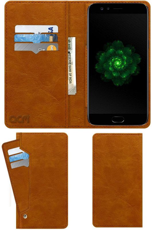 ACM Flip Cover for Oppo F3 Plus Black Edition  (Gold, Cases with Holder, Pack of: 1)