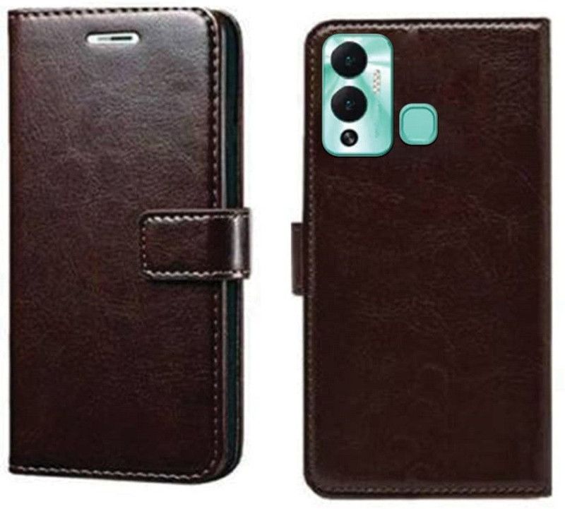 kentop Flip Cover for Infinix Hot 12 Play  (Brown, Shock Proof, Pack of: 1)