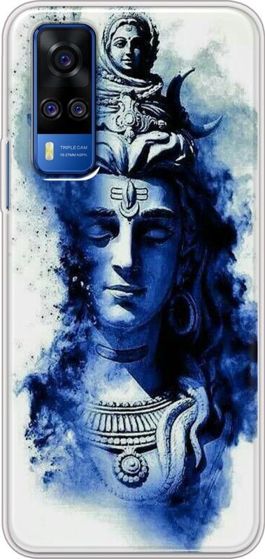 Hansviprint Back Cover for VIVO Y51A  (White, Blue, Grip Case, Silicon, Pack of: 1)