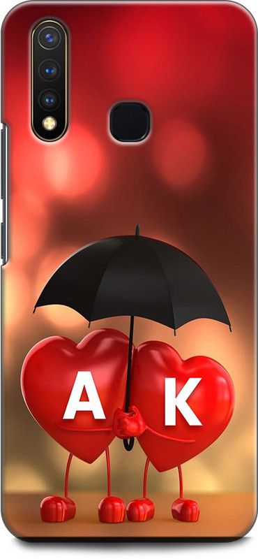 KEYCENT Back Cover for Vivo Y19, Vivo 1915 A K, A LOVES K, NAME, LETTER, ALPHABET, AK LOVE, HART, BLUE  (Multicolor, Pack of: 1)