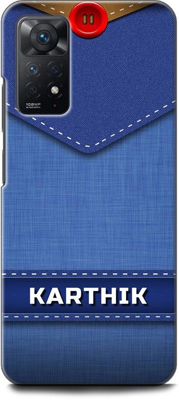 WallCraft Back Cover for REDMI Note 11 Pro KARTHIK NAME, K LETTER, BLUE, JEANS, ALPHABET, DESIGN  (Multicolor, Dual Protection, Pack of: 1)