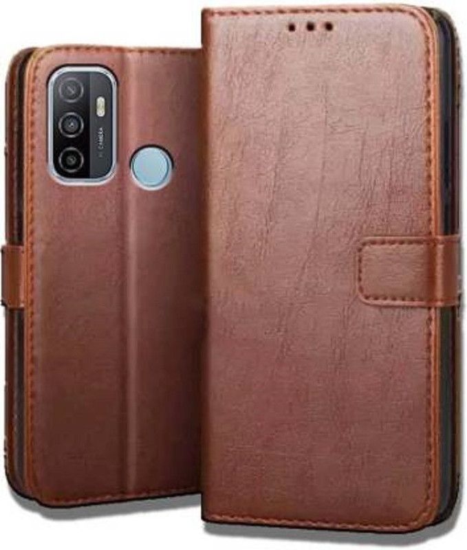 Urban Tech Flip Cover for Oppo A53 Oppo A33Flip Case | Magnetic Closure | Shock Proof Wallet Flip Cover  (Brown, Magnetic Case, Pack of: 1)