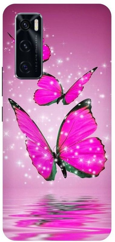 URCHIN Back Cover for Vivo V20SE Butterfly, glitters, cute,awesome, wallpapers, love, sweet, pink  (Multicolor, Shock Proof, Pack of: 1)