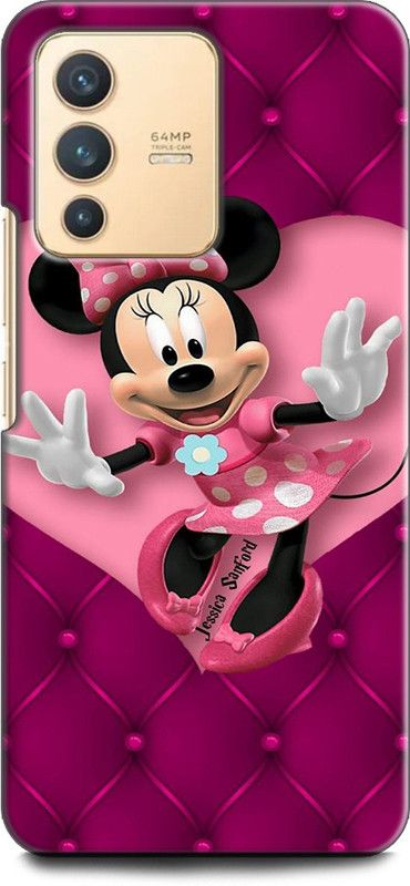 KEYCENT Back Cover for Vivo V23 Pro 5G, V2132 MINNIE MOUSE, FINE PINK ART, CARTOON, DISNEY  (Multicolor, Shock Proof, Pack of: 1)