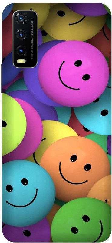 SSMORYA Back Cover for Vivo Y20, Vivo Y20i, Smiley Face Printed  (Multicolor, Hard Case, Pack of: 1)