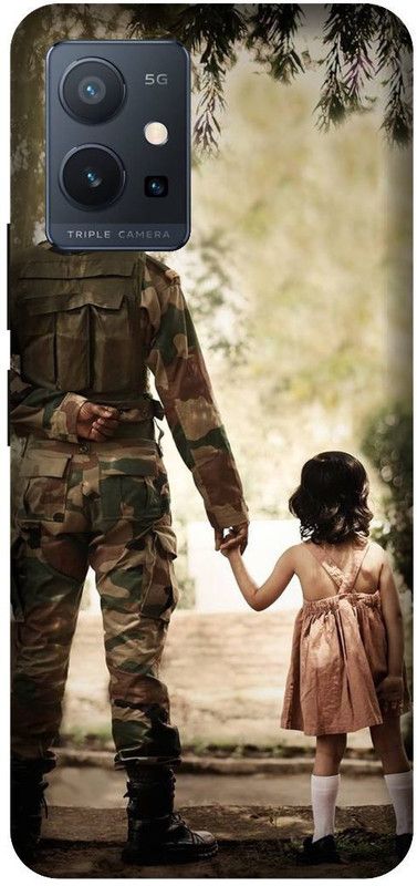 VS PRINT LINK Back Cover for VIVO T1 (5G) , V2141 ,Army Pattern,indian army,Army love, Printed  (Khaki, Hard Case, Pack of: 1)