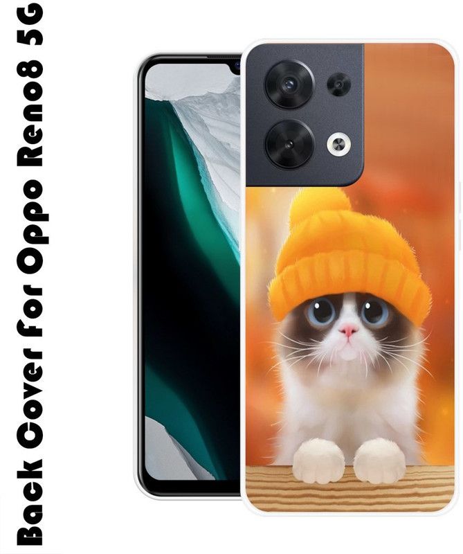 INDIALAND Back Cover for Oppo Reno8 5G  (Orange, Beige, Grip Case, Silicon, Pack of: 1)