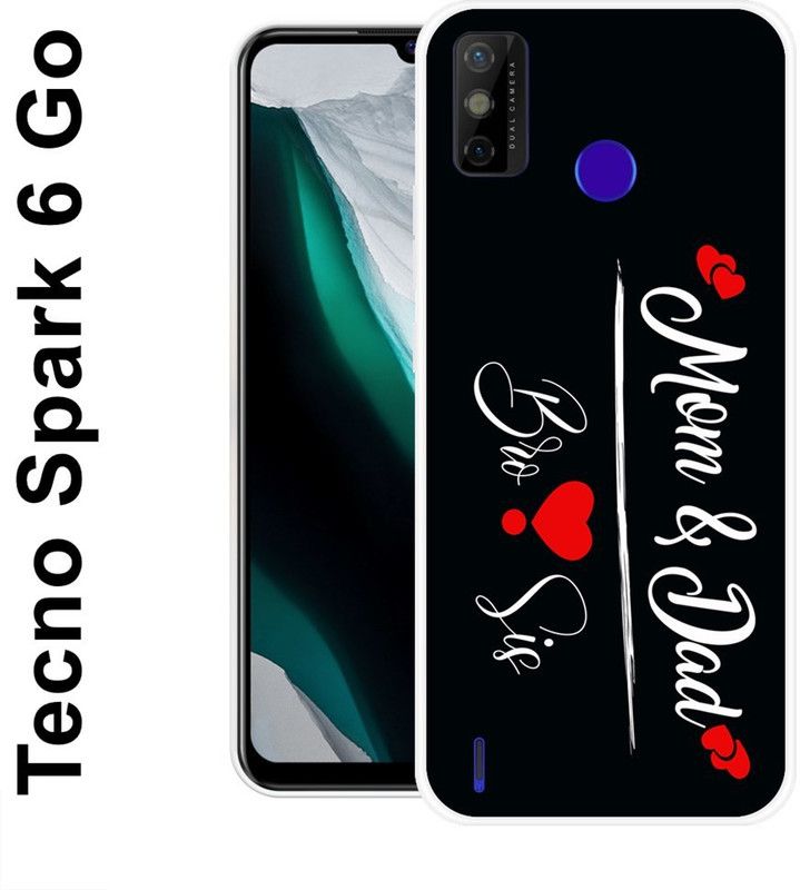 Sswastik Back Cover for Tecno Spark 6 Go, Tecno Spark Go 2021  (Black, White, Silicon)