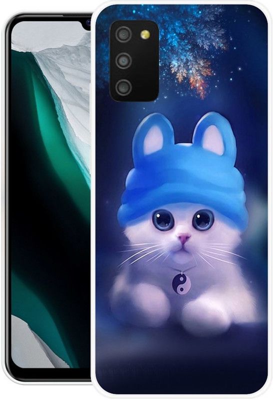 BLUEZAP Back Cover for Samsung Galaxy M02s, Samsung Galaxy F02s, Samsung Galaxy A02s,  (Blue, White, Grip Case, Silicon, Pack of: 1)