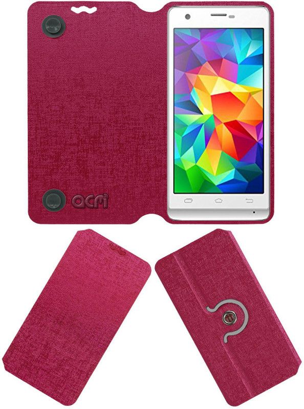 ACM Flip Cover for Karbonn Titanium S3  (Pink, Cases with Holder, Pack of: 1)