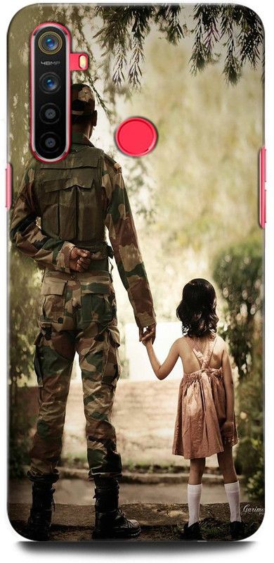 ORBIQE Back Cover for Realme 5 RMX1911 FATHER DAUGHTER LOVE, INDIAN ARMY, CUTE GIRL, FATHER LOVE  (Multicolor, Hard Case, Pack of: 1)