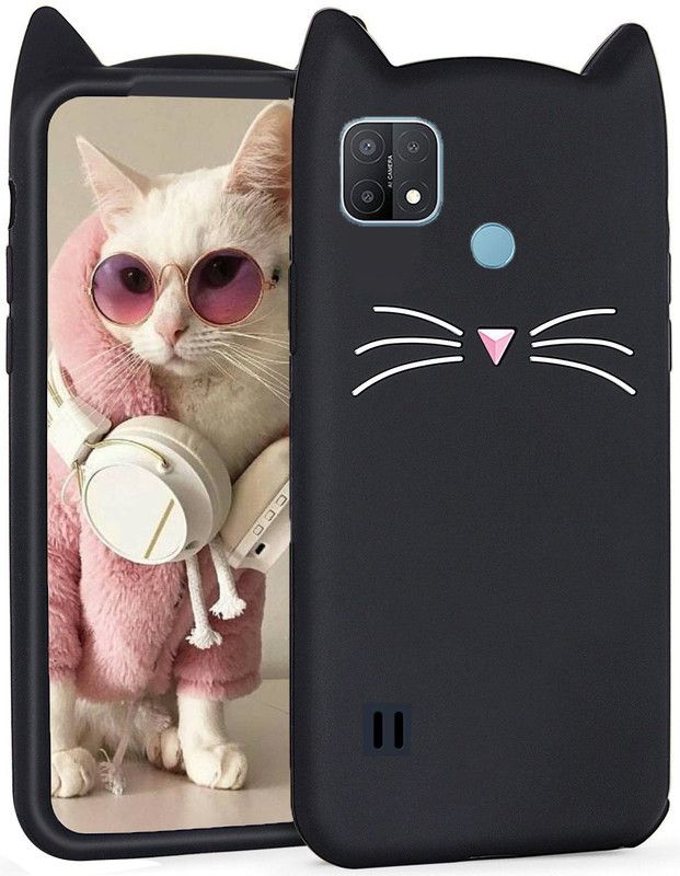 Yofashions Back Cover for REALME C25Y  (Black, Silicon, Pack of: 1)