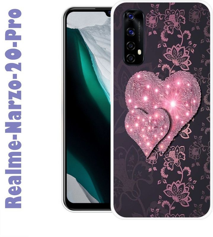 CellWorld Back Cover for Realme Narzo 20 Pro  (Pink, Purple, Silicon)