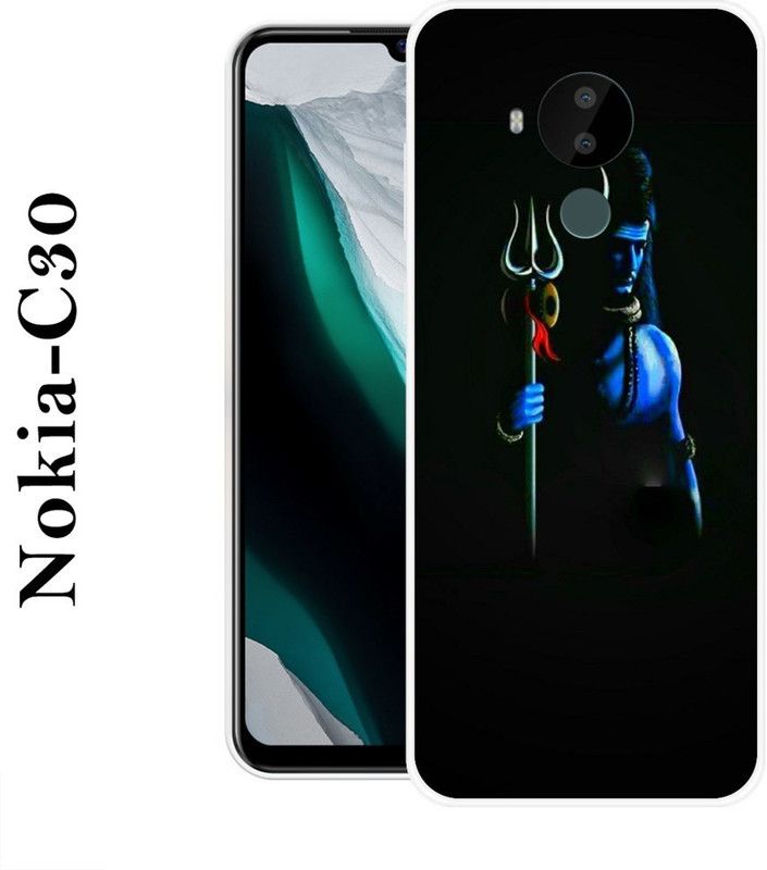 INDIALAND Back Cover for Nokia C30  (Black, Blue, Grip Case, Silicon)