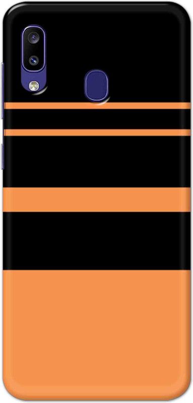 NDCOM Back Cover for Samsung Galaxy M10s Orange Stripe Pattern Printed  (Multicolor, Hard Case, Pack of: 1)