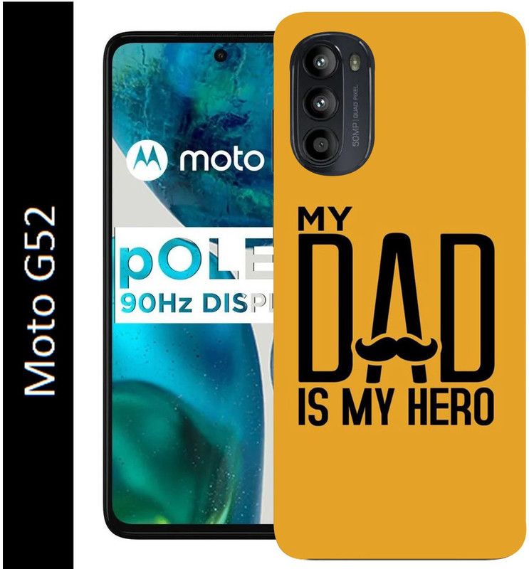 SillyStore Back Cover for Motorola Moto G52  (Yellow, Black, Grip Case, Silicon, Pack of: 1)