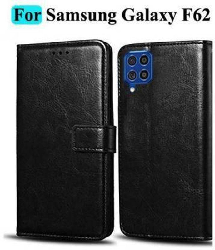 Urban Tech Flip Cover for Samsung Galaxy F62Flip Case | Magnetic Closure | Shock Proof Wallet Flip Cover  (Black, Magnetic Case, Pack of: 1)
