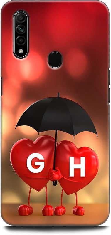 KEYCENT Back Cover for OPPO A31, CPH2015 G H, G LOVES H, NAME, LETTER, ALPHABET, GH LOVE, HART, BLUE  (Multicolor, Shock Proof, Pack of: 1)