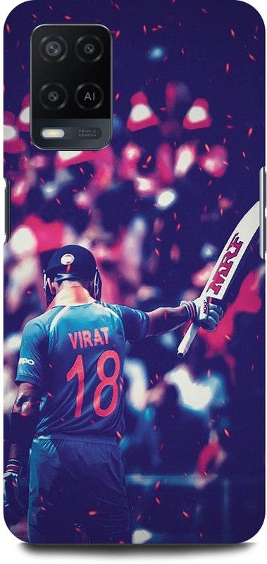 JUGGA Back Cover for OPPO A54, CPH2239, VIRAT, KOHLI, INDIAN, PLAYER, RCB  (Purple, Hard Case, Pack of: 1)