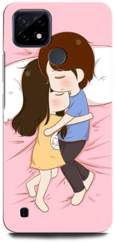 ORBIQE Back Cover for Realme C25Y RMX3265 GIRL BOY LOVE, ANIME, SWEET COUPLE, TOGETHER, COUPLE SLEEP  (Multicolor, Hard Case, Pack of: 1)
