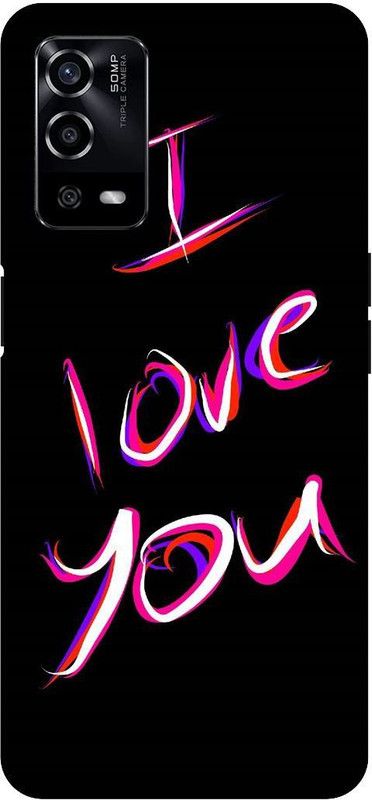 UMPRINT Back Cover for Oppo A55/CPH2325, I Love You Minimal Text Printed Back Cover  (Multicolor, Hard Case, Pack of: 1)