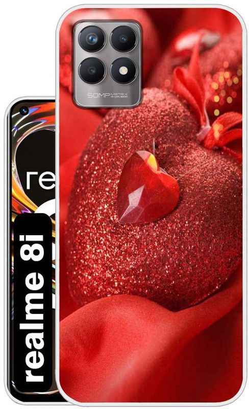 Case Club Back Cover for realme 8i  (Red, Grip Case, Silicon, Pack of: 1)