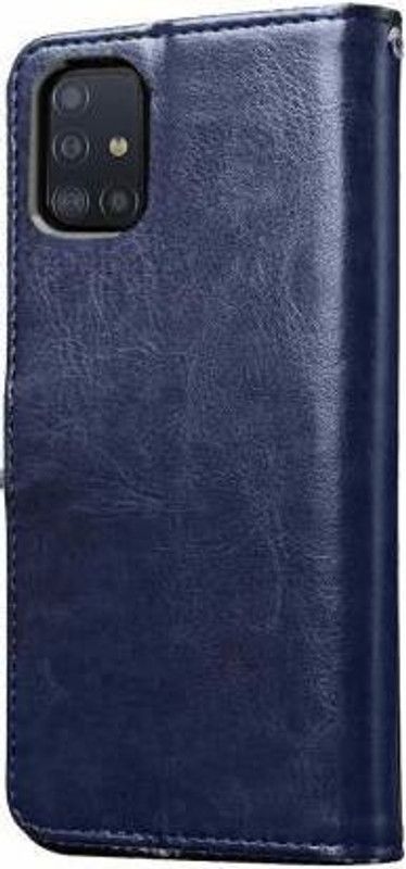 SILIBEE Wallet Case Cover for Samsung M51  (Blue, Shock Proof, Pack of: 1)