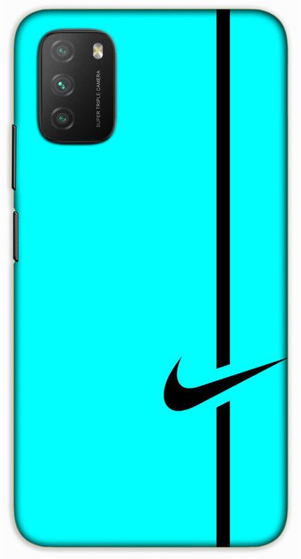 iprinto Back Cover for Poco M3 Nike Back Cover  (Blue, Hard Case)