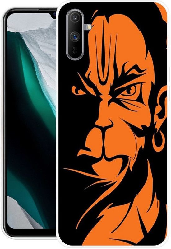 BAILAN Back Cover for Realme C3  (Black, Orange, Grip Case, Silicon)