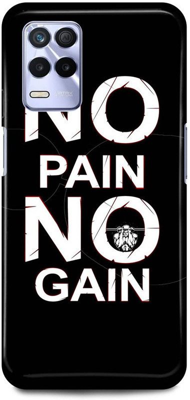 FRONK Back Cover for Realme Narzo 30 5G, NO, PAIN, NO, GAIN, GYM, WORKOUT  (Black, Hard Case, Pack of: 1)